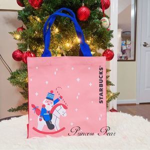 Starbucks 2022 holiday Nutcrackers pink bag Tote